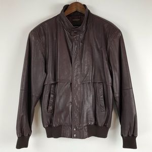 Members Only Genuine Leather Bomber Jacket Sz. 40